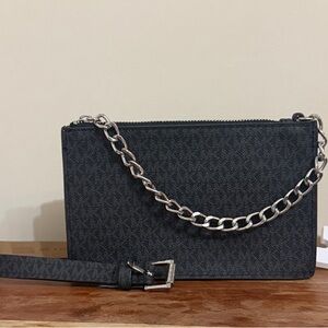 MICHAEL KORS logo pull chain faux-leather belt bag | SIZE M